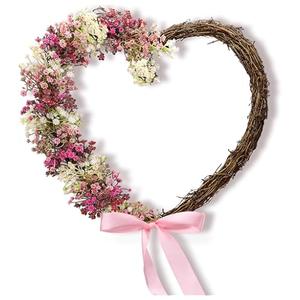 Heart Shaped Flower Wreath, Spring Wreath, Artificial Flower Wreath for Valentine's Day, Photography Props Sweet Love Wreath