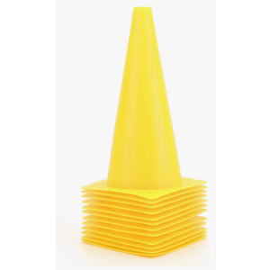 12 Inch Traffic Training Cones, Plastic Safety Parking Cones, Agility Field Marker Cones for Soccer Basketball Football Drills Training, Outdoor Sport Activity & Festive Events - 6 Colors