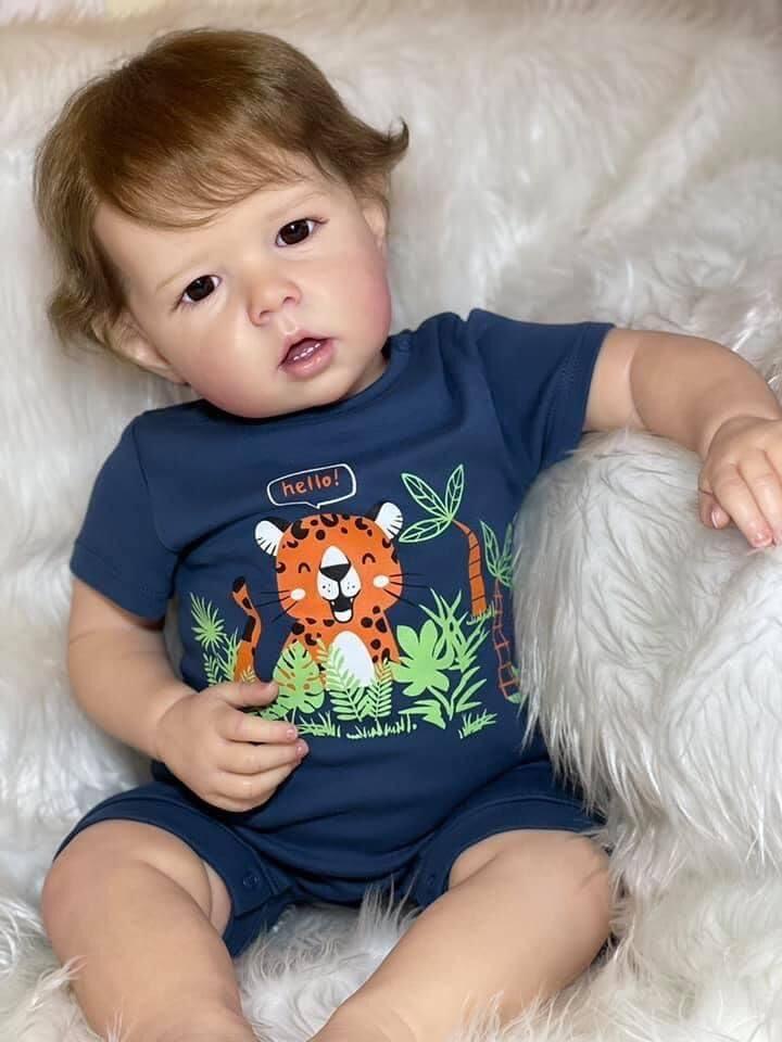 20 Inch Lifelike Reborn Baby Dolls Boy Full Body Silicone Newborn Reborn Baby Toy Set for Kids