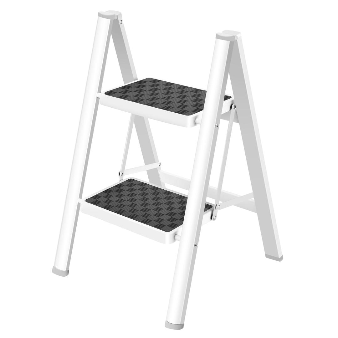 HBTower Step Ladder 2 Step Folding Stool, 330 Lbs Capacity Small Step 2-Step