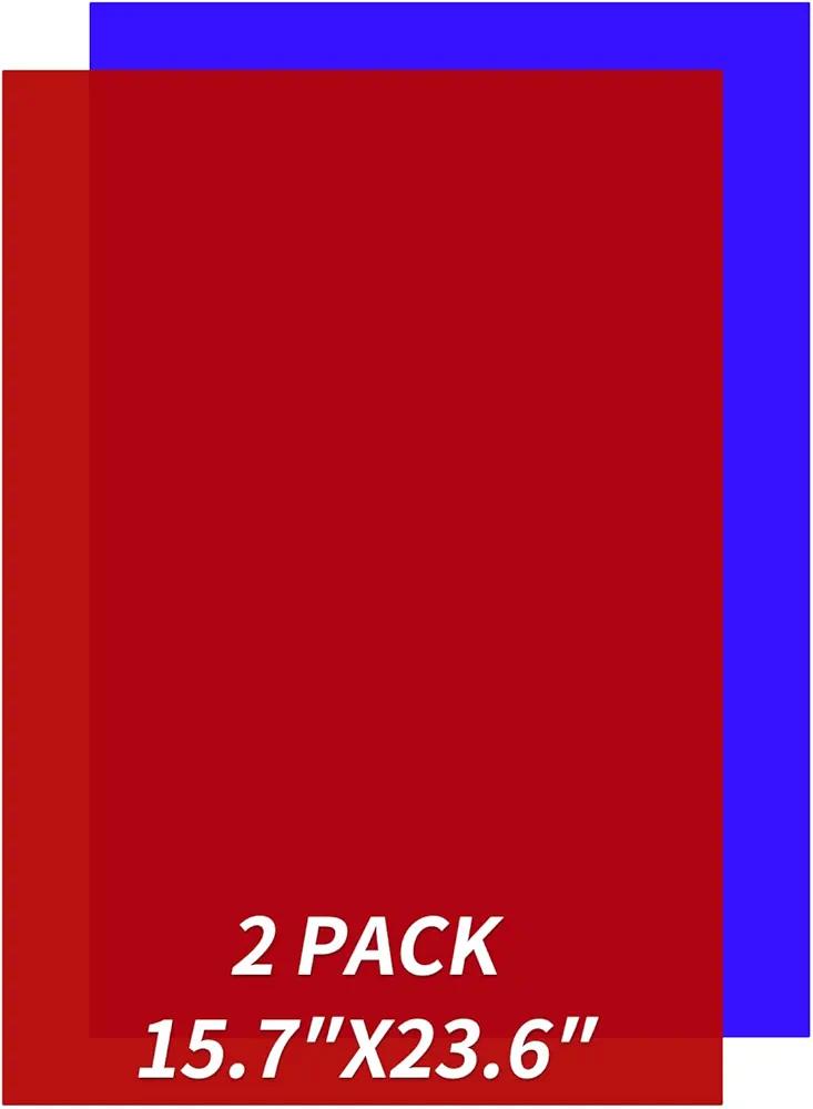 2 Pack Translucent Colored Cast Acrylic Sheets, Cast Plexiglass Sheet 15.7" x 23.6" x 0.11" Plastic Sheet for Sign DIY Display Projects Photo Frame Craft Handcraft Painting