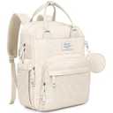 RUVALINO Diaper Bag Backpack, Multifunction Travel Back Pack Maternity Baby Changing Bags, Diaper Changing Totes, Waterproof and Stylish, Beige