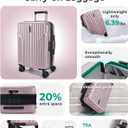 BAGSMART Carry On Luggage 22x14x9 Airline Approved, luggage with Spinner Wheels, 20 Inch Expandable Hardside Carry On Suitcase with TSA Lock Rolling Travel suitcase Carry-On, Pink Lavender