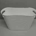 Rejomiik Small Trash Can, 3.5 Gallon Slim Garbage Can Plastic Waste Basket with Handles Container Bin for Narrow Spaces Bathroom, Bedroom, Kitchen, Office at Home, White (1 Pack)