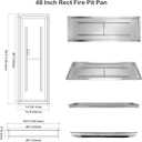 Stanbroil 48 x 14 Inch Rectangle Drop-in Fire Pit H-Burner Pan, Gas Fire Pit Insert for Outside DIY Fire Table, 304 Stainless Steel, BTU 185,000 Max