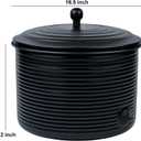 Garden Hose Holder Storage Pot with Lid Antique Ribbed | Water Hose Container Pot Outdoor or Indoor Use | Expandable Water Hose Hider Metal | Holds 125 ft Hose