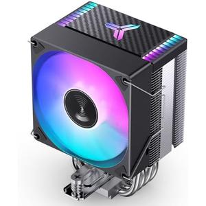 JONSBO CR1400 EVO Black Color Series 9cm CPU Cooler, H130mm, Air Tower Radiator, Silent heatsink, 4pin Automatic Light CPU Fan, 4 Copper Heatpipes for AMD AM4/ AM5 Intel LGA1700, 92mm RGB Fan, Black