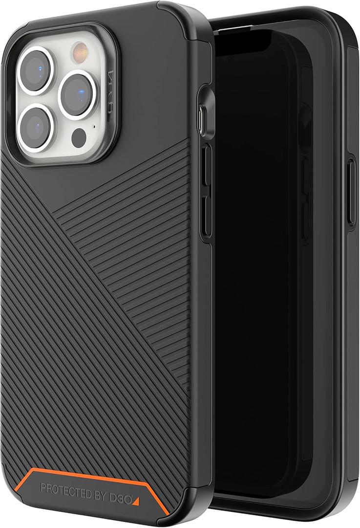 GEAR4 ZAGG Denali Case - Ultimate Impact Protection with D3O Reinforced Backplate and Frame - for Apple iPhone 13 Pro - Black,702008213