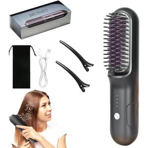 STRAIGHTEN COMB Hair Pro, Brusheo, Brusheo Hair Pro, Brusho Cordless Hair Straightener Brush, Portable Straightening Brush for Travel, Three Gear Adjustment, USB Rechargeable (1Pcs) STRAIGHTEN COMB Hair Pro, Brusheo, Brusheo Hair Pro, Brusho Cordless Hair Straightener Brush, Portable Straightening Brush for Travel, Three Gear Adjustment, USB Rechargeable (1Pcs)