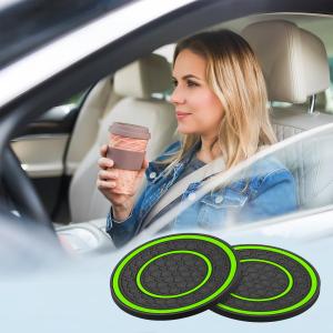 Car Coasters 4 Pcs, 2.75 Inch Universal Non-Slip Cup Holders, Anti-Dust Waterproof Interior Accessories, Grey (Gray)