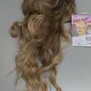 NAYOO Long Ombre Blonde Wavy Wig for Women 26 Inch Middle Part Lace Hairline Curly Wavy Wig Natural Looking Synthetic Heat Resistant Fiber for Daily Party Use