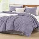Litanika Purple King Comforter Set, 3 Pieces Lightweight Tufted Bedding Sets, Down Alternative Comforter Fluffy Bed Set Gift Choice (King (104"x90"), 21 - Grayish Purple)