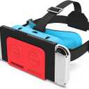 VR Headset, Designed for Nintendo Switch & Switch OLED Accessories for Switch VR Games, Labo VR and YouTube VR, VR Glasses with Adjustable Pupil Distance and Adjustable Switch Goggles Strap Blue And Red