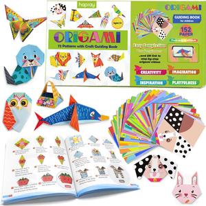 hapray Origami Kit for Kids Ages 5-8 8-12, with Guiding Book, 152 Paper with 72 Patterns, DIY Art and Craft Projects, Beginners Children's Day Gift Boy Girl, 14 Cm X 14 Cm
