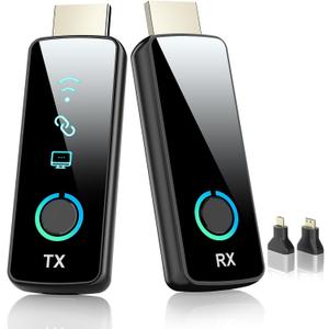 2026 Upgraded Wireless HDMI Transmitter and Receiver， 164FT/50M, LED Display, 4K Decode 1080P@60Hz Ultra HD Video Output, Plug&Play 5G+2.4G for Video and Audio to Monitor from PC/Projector/TV Box