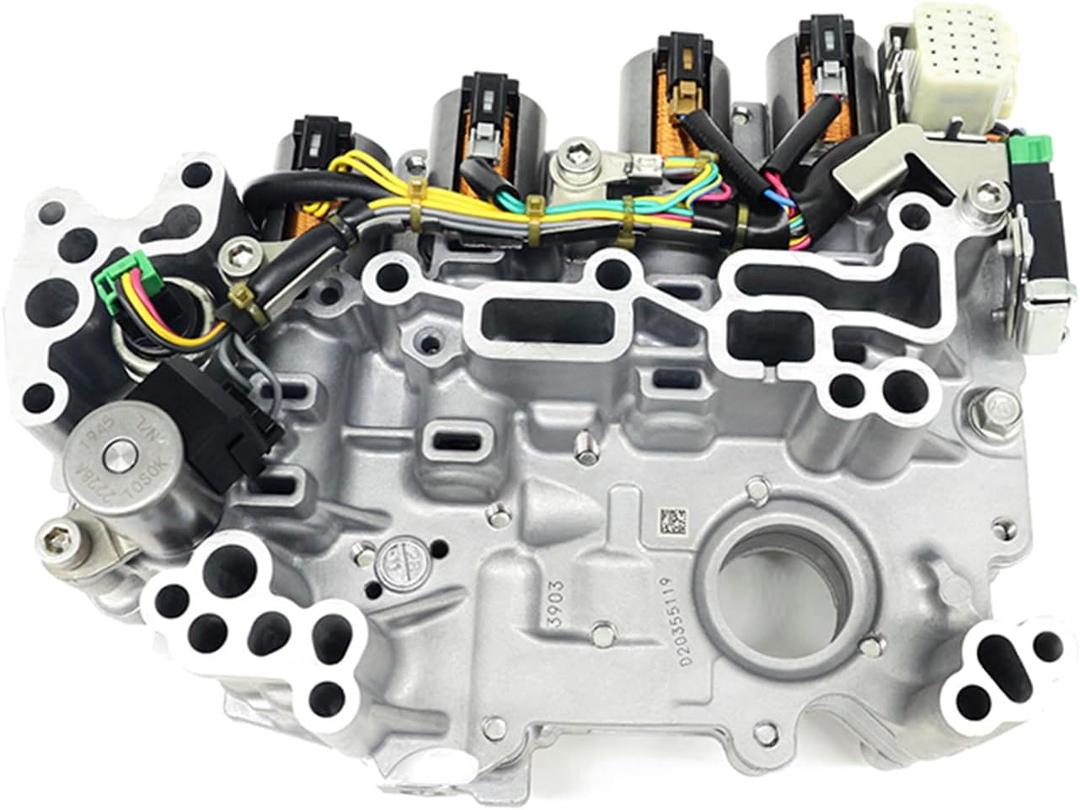JF015E RE0F11A CVT Transmission Valve Body with Solenoids Compatible with Nissan Sentra,Altima,Rogue,Mitsubishi Outlander, Lancer 2005-2011 OEM Replacement