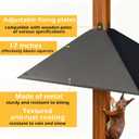 Metal Squirrel Baffle for 4x4 Post, Outside Wooden Pole Mount Squirrel Baffle for Bird Feeder Pole, 17 Inch Baffle for Bird Feeder Pole, Deter Squirrels, Straight Model,Gloss Black