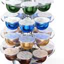 Coffee Pods Holder Acrylic Carousel Stand Compatible with 28 Nespresso Vertuo Capsules And Dolce Gusto Capsules Storage Organizer for Small Countertop