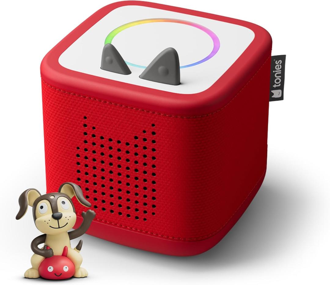 Toniebox 2 Audio Player Starter Set for Kids 1+ with Playtime Puppy - Sunset Red