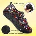LeIsfIt Womens Slippers Adjustable Diabetic Slippers Wide Soft Arthritis Edema House Shoes Warm Fuzzy Slipper Socks with Rubber Sole (10.5-11, Bflower)