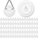 Patelai 80 Pieces Invisible Plate Hangers Wall Adhesive Picture Hangers Vertical Plate Holders for Hanging Decorative Plates Wall Hooks Display Art Photo Frames Paintings