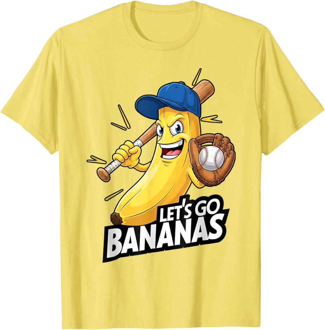 Funny Boys Banana T-Shirts Gifts Merch Shirt Lets Go Bananas T-Shirt, size 7-8