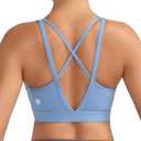 RUNNING GIRL High Impact Sports Bras for Women, High Support Running Sports Bra Molded Cup Strappy Sports Bras (Medium, A-v-ethereal Blue)