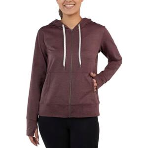 KIRKLAND Signature Women's Moisture Wicking Lightweight Full Zip Hooded Jacket with Thumbholes(XL)