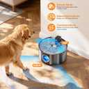 3.4Gal Wireless Automatic Dog Water Fountain for Large Dogs12L Stainless Steel 3 Modes Dog Fountain Water Bowl Dispenser, Multi Large Pet Water Fountain Ultra Quiet & Multi-Filteration