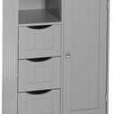 RiverRidge Ashland Collection 1 Door, 3 Drawer, Gray Floor Cabinet,Grey