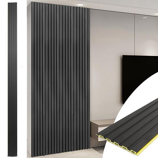 Art3d WPC Slat Wall Panels, 8-Pack 108 x 6 Inch 3D Wall Accents for Interior Wall Decor, Living Room, Bedroom, Boxwood