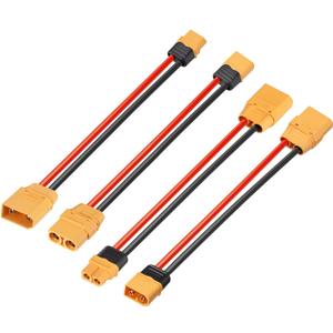 ELFCULB XT60 to XT90 Adapter Cable, 12AWG 0.5FT XT60 Male and Female to XT90 Connector Cable for RC Lipo Battery FPV Racing Drone Portable Power Station(2 Pairs)