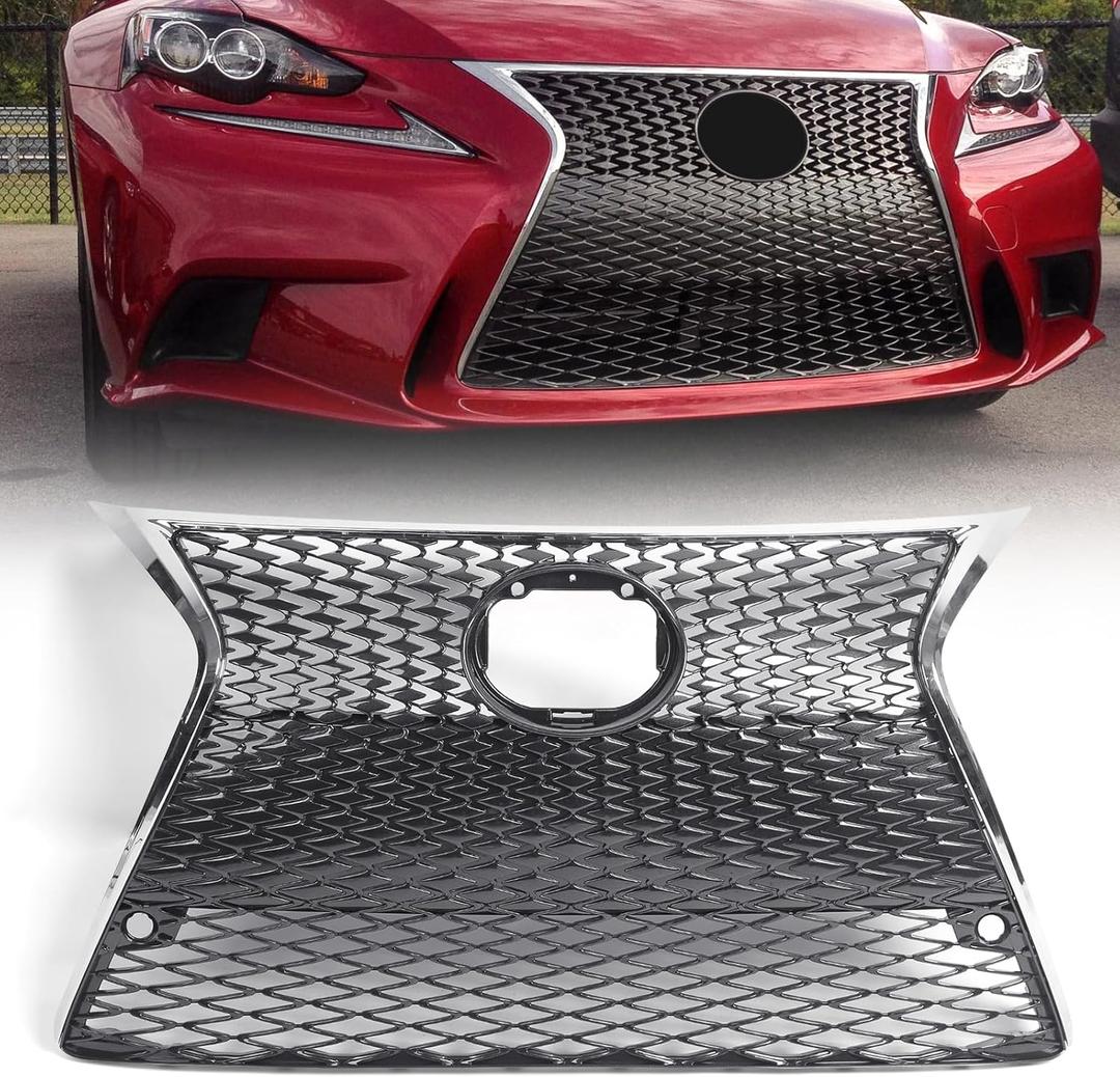 Grille w/Chrome Trim Compatible with Lexus IS200t IS250 IS300 IS350 (Only for F Sport) 2014 2015 2016 Front Grill