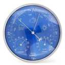 Traditional Weather Station Indoor,3-in-1 Wall Hanging Barometer Thermometer Hygrometer,6.9 Aluminium Alloy Frame Accurate Weather Station for Home Office Wall Decor