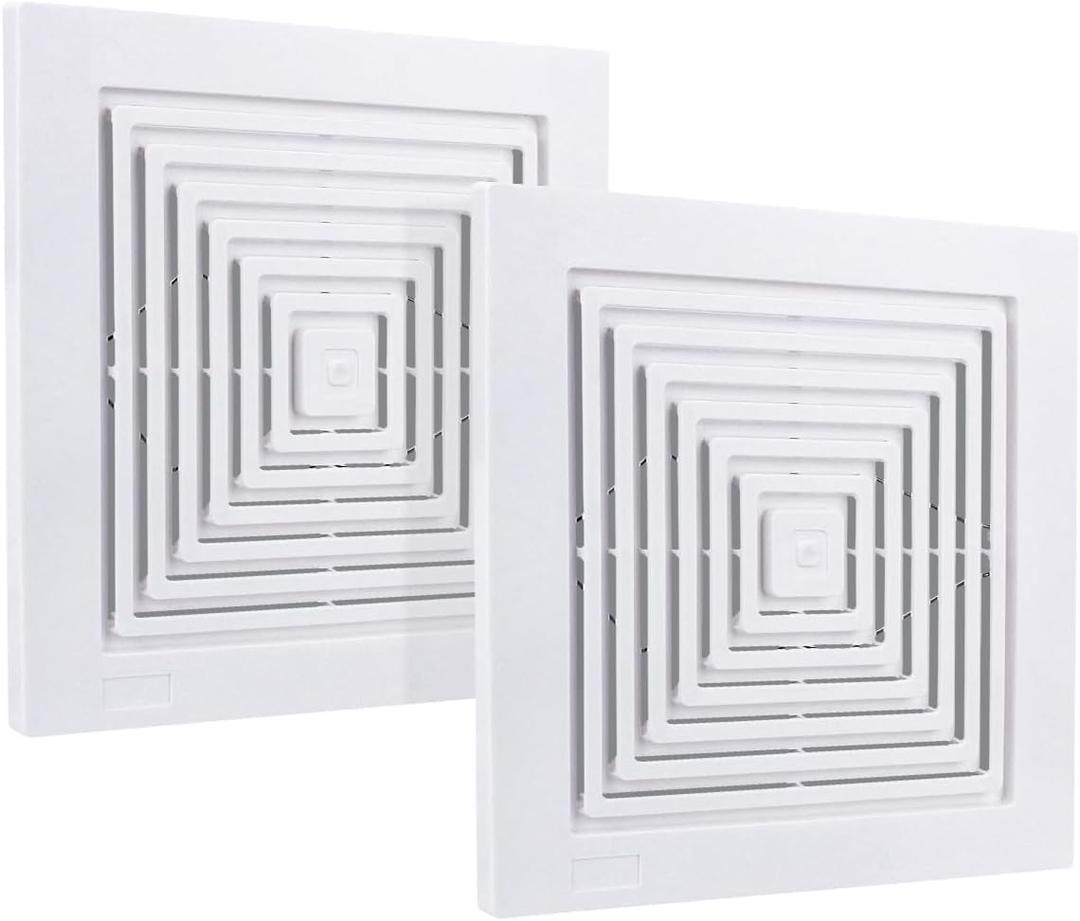 WKZO 2-Pack BP46 BP90 Bathroom Ceiling Fan Grille with Springs Replacement Parts for Br-oan Nu-tone Square Ceiling or Wall-Mount Exhaust Fan Cover Models 663, 670, 671, 675, 688, 689 (9x9 IN)