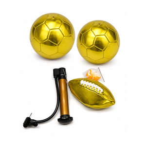Gold Ball Autograph Football Baseball and Volleyball with Air Pump for Trophies, Awards, Championship Party