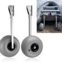 Boat Launching Balloon Wheels 12 x 7 Inch Detachable Transom Dolly for Small Boats, Stainless Steel Transom Dolly, 600lbs Capacity, 12in Inflatable Wide Tires for Sand, Durable & Versatile