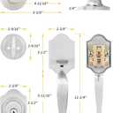 Goldenwarm Front Door Handle and Deadbolt Set, Brushed Nickel Front Door Lock Set with Reversible Handle Lever, Classic Front Door Hardware, Single Cylinder Front Door Entry Lock