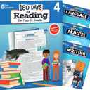 180 Days™: Literacy and Math Skills for 4th Grade Practice Workbook for Classroom and Home, Cool and Fun Practice Created by Teachers