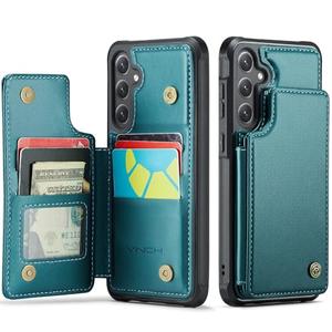 Vinich for Samsung Galaxy S24 Plus Wallet Case with Card Holder, RFID Blocking Credit Slots Kickstand Shockproof Phone Cover Fit for Galaxy S24 Plus 6.7" Bluish Green