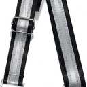 LVYOUME Purse Strap Silver Hardware Wide Bag Straps Replacement Crossbody Adjustable Shoulder Strap for Purses (Silver-black Silver White-310)