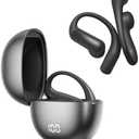 True Wireless Earphones Over The Ear with Ear Hooks Open Ear Headphones Bluetooth Over Ear Earbuds Bone Conduction Headphones Earphones Wireless, Black