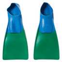 Sporti Adult-Kids Short Swim Fins, Floating Fin for Swimming & Snorkeling, Swim Flippers for Training - GreenBlue - M 11-12 / W 12-13
