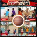 Silent Basketball Size 7 (29.5")  Grooved Airless Indoor Basketball for Quiet Dribbling and Indoor Training, Pro PU High Density Foam Ball  Real Feel Higher Bounce Quieter