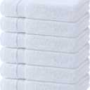 Wealuxe White Bath Towels 24x50 Inch, 6 Pack  Extra Absorbent Cotton Towel Set for Bathroom