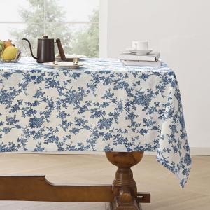 Cotton Linen Rectangle Tablecloth - Pastoral Floral Tablecloth Washable Table Cloth for Kitchen Dining Room Table Cover for Party Dinner, Picnic, 55 120 Inchs