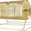 Raffle Drum, Professional Brass Plated Raffle Ticket Spinning Cage with Wooden Turning Handle, Large Capacity Holds 5000 Tickets, Raffle Balls (Not Included)