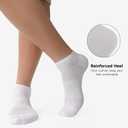 BAMBOO COOL Men's Athletic Ankle Socks Cushioned Moisture Wicking, Low Cut Running Mesh Socks Arch Support, 8 Pack (White, L)