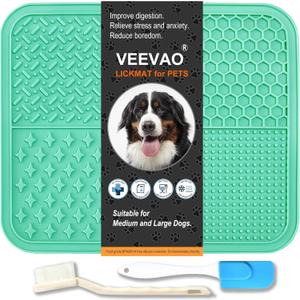 XL Lick mat for Large Dogs Breed, 12"10" Food Grade Silicone Dog Lick Mat with Suction Cups, Lick Matts for Large Dogs Anxiety Reliever, Peanut Butter Lick Mat for Boredom Breaker (Ocean Blue)