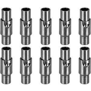 Uxcell Leather Cord End Clasp, 10 Pcs 3mm Hole Leather Clasps, Cord End Caps Closures for Jewelry Making DIY Crafts, Black